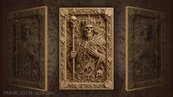 Skull king with grapevine frame 3d STL model
