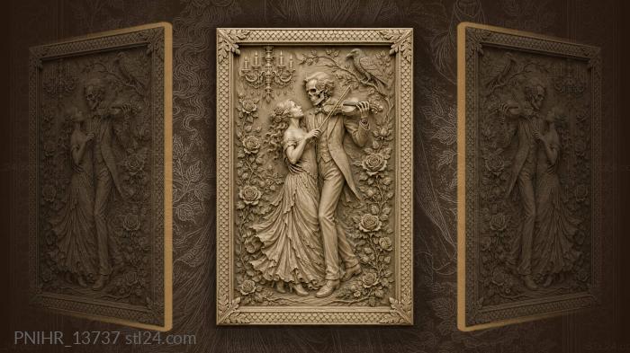 Dancing skeletons romantic violin night 3d STL model