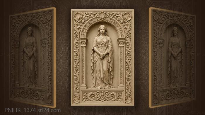 Sacred figure in arched alcove 3d STL model