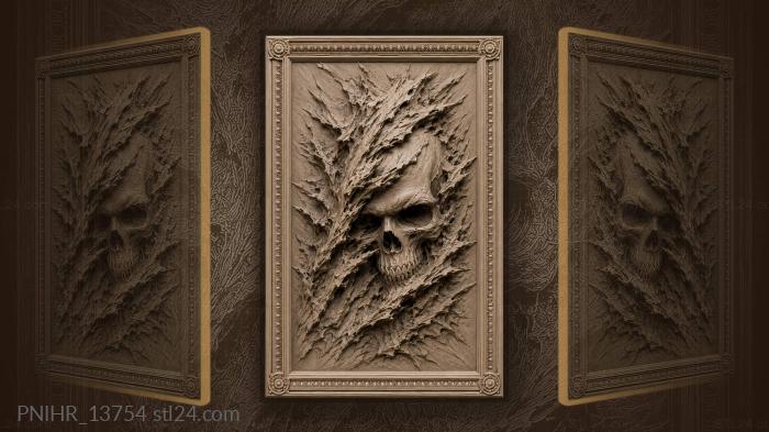 Skull emerging from the darkness 3d STL model