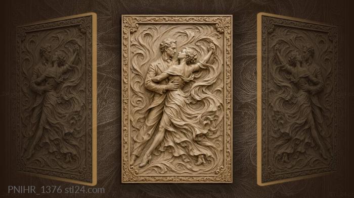 Ballroom dance swirling energy couple 3d STL model