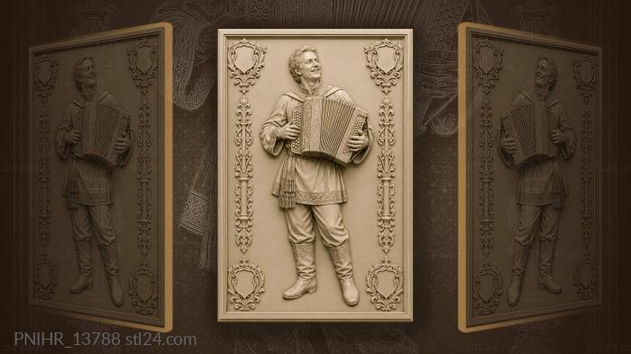 Accordion player joyful folk music 3d STL model