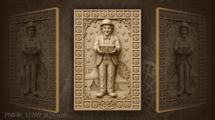 Circus performer with gift stars · Charlie Chaplin 3d STL model