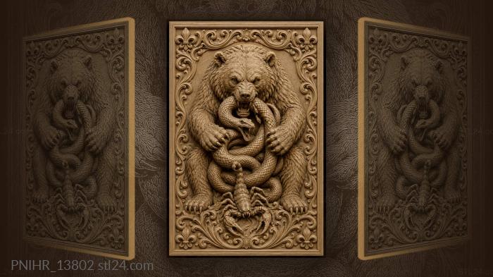 Bear snake scorpion struggle power 3d STL model