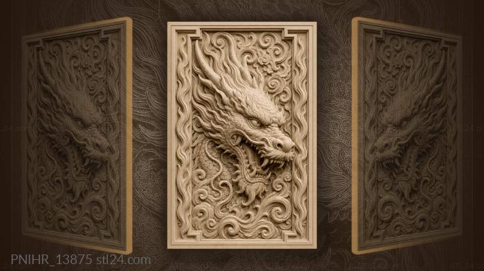 Head amid flames and swirls 3d STL model