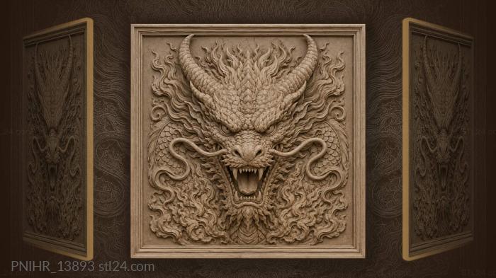 Whiskers and horns tangled around the jaws 3d STL model