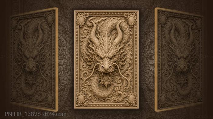 Fierce dragon head winding body 3d STL model