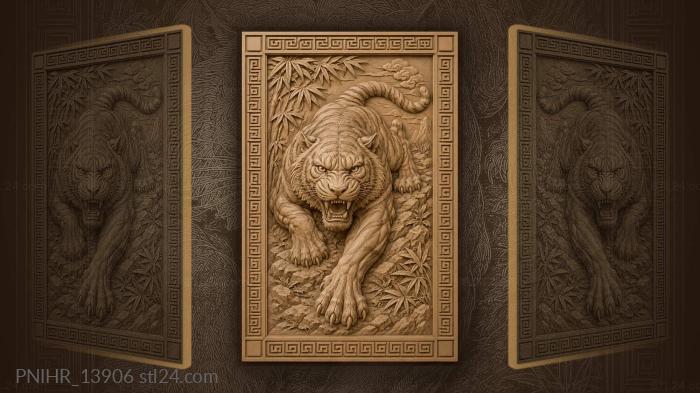 Fierce cat in dynamic motion 3d STL model