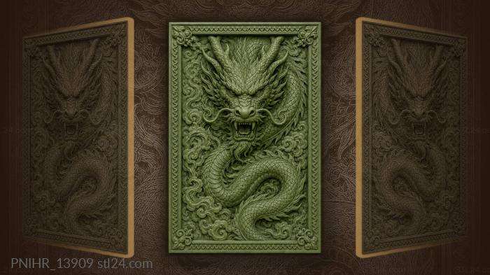 Emerald dragon head powerful surge 3d STL model