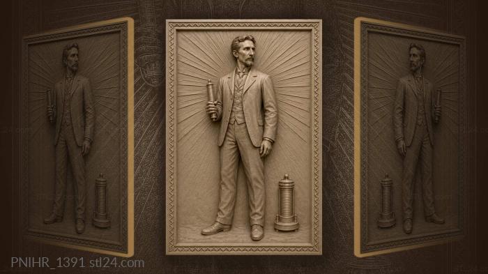 Gentleman with vintage communication device · Thomas Edison 3d STL model