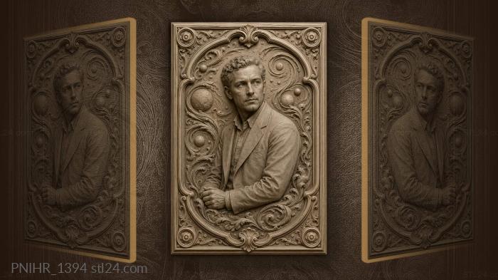 Man amid swirling currents and stars 3d STL model