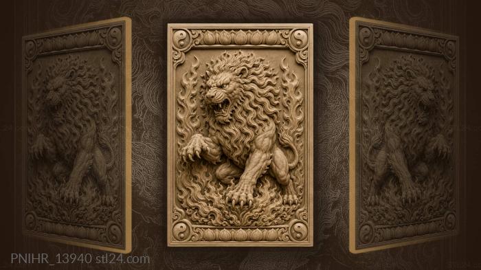 Flames rising around bared claws 3d STL model