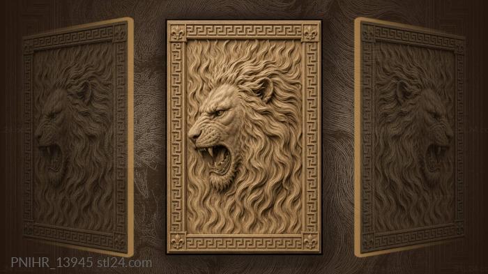 Vertical flames behind the profile 3d STL model