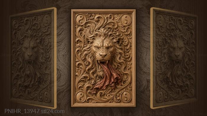 Red cloth falling from open jaws 3d STL model