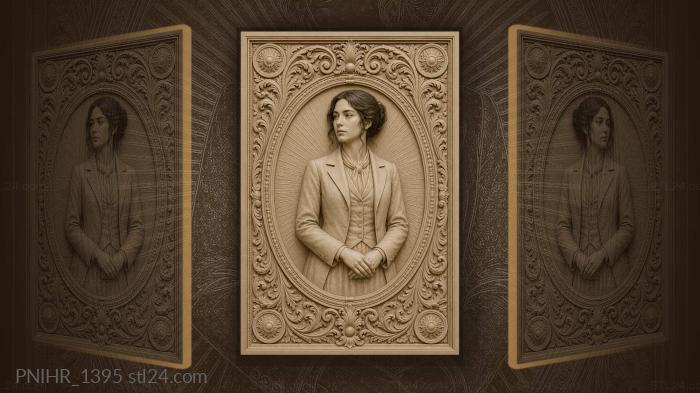 Elegant lady in ornate frame 3d STL model