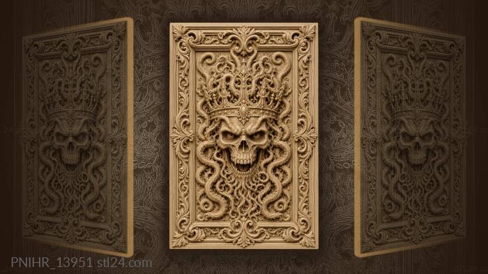 Crowned skull with tentacle chaos 3d STL model