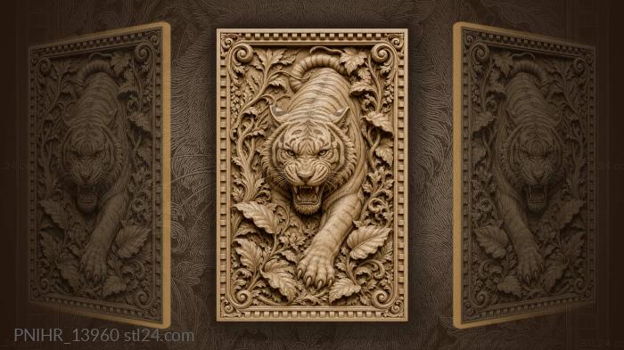 Vines part as the tiger advances 3d STL model