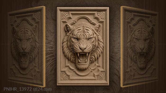 Roaring tiger head majestic power 3d STL model