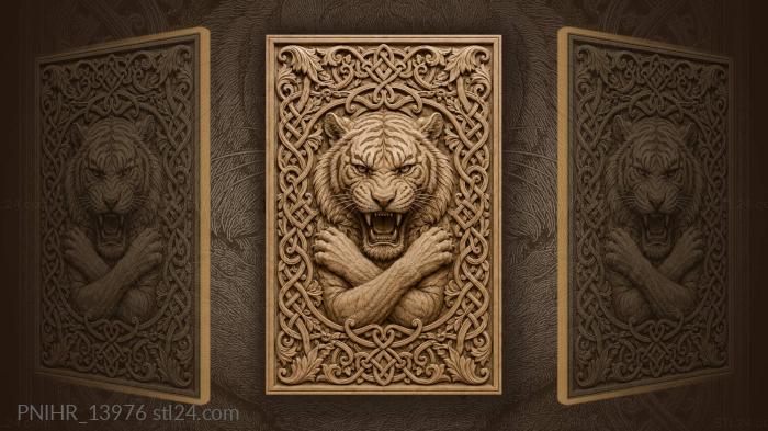 Paws crossed on the chest of a cat 3d STL model
