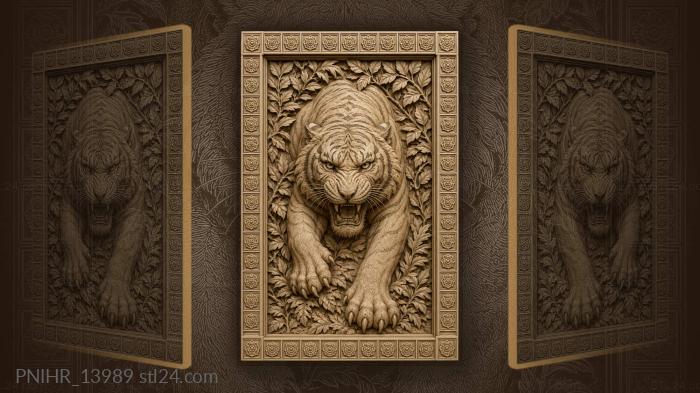Thicket parting before a striped beast 3d STL model