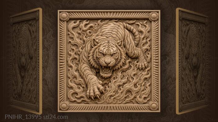 Stripes woven with tongues of flame 3d STL model