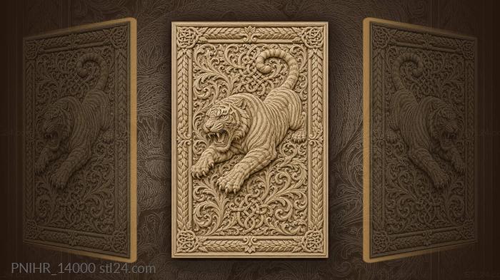 Knots and leaves closing behind the cat 3d STL model