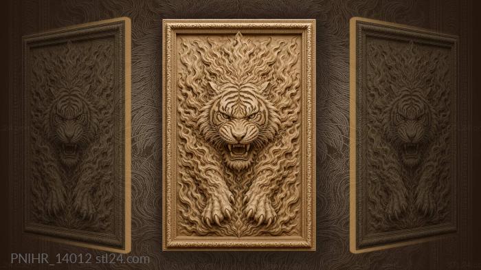 Flames bursting from mane and paws 3d STL model