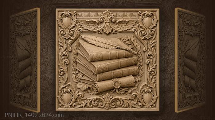 Old books quill letter dispatch 3d STL model