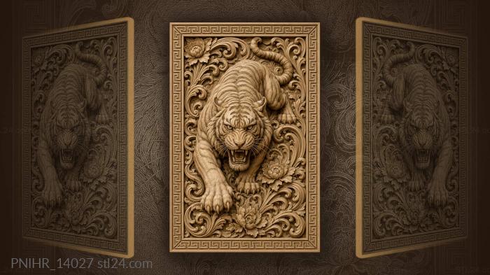 Cat merging into wave scrolls and blossoms 3d STL model