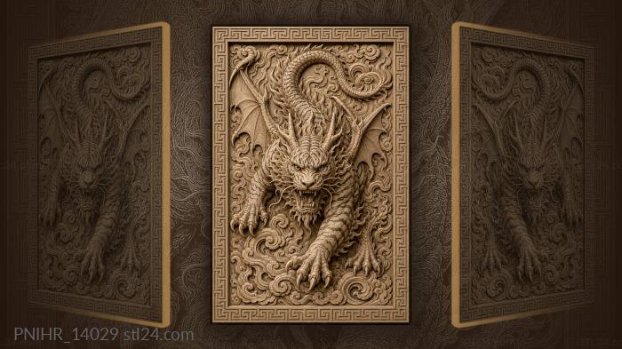 Fierce tiger dragon hybrid creature 3d STL model