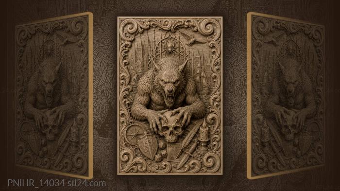Werewolf spider gothic city objects 3d STL model