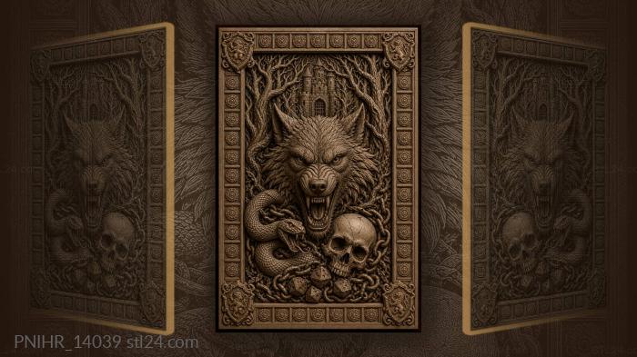 Werewolf serpent skull castle gate 3d STL model