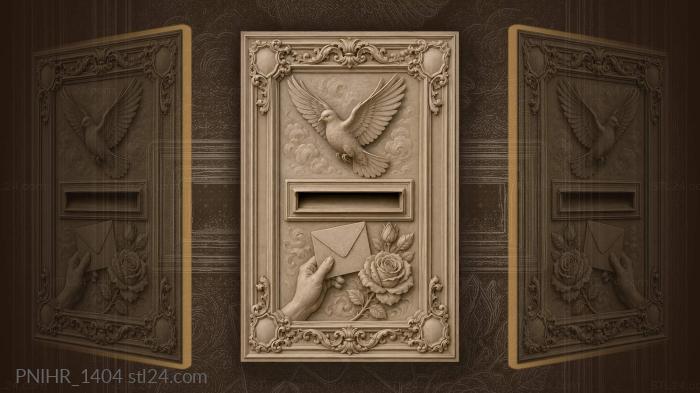 Mail slot with dove and rose 3d STL model