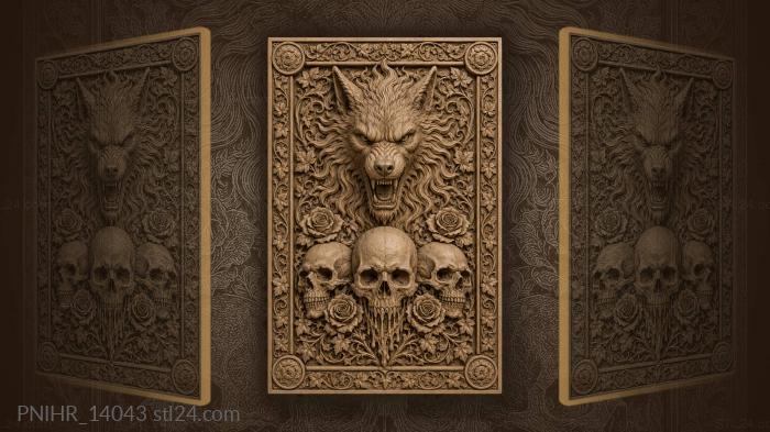 Werewolf skulls roses gothic horror 3d STL model