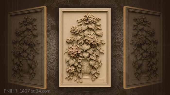 Blooming plant in a pot 3d STL model