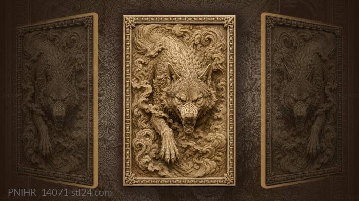 Wolf amidst stormy clouds 3d STL model