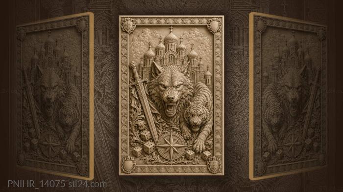 Wolf cathedral sword tiger compass 3d STL model