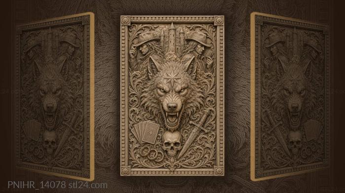Star on brow above playing cards 3d STL model