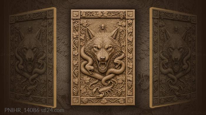 Wolf, snakes, spider, scorpion, grapes 3d STL model