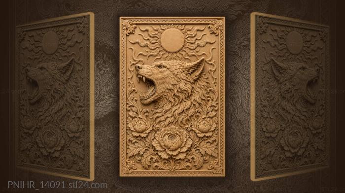 Red sun above peony blossoms 3d STL model