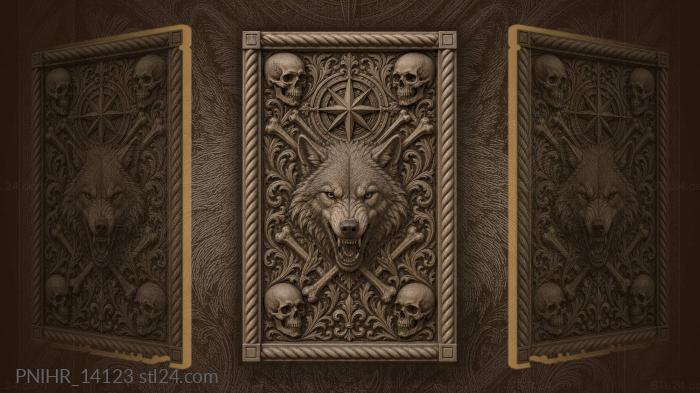 Skulls and crossed bones with compass rose 3d STL model