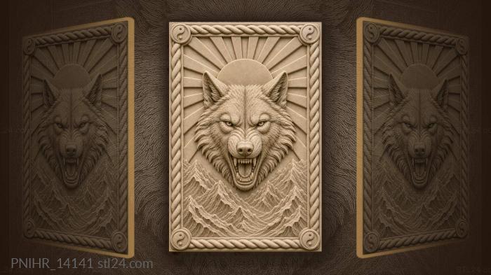 Rising sun behind mountain peaks 3d STL model