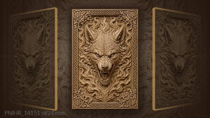 Fire swirling around a snarling muzzle 3d STL model