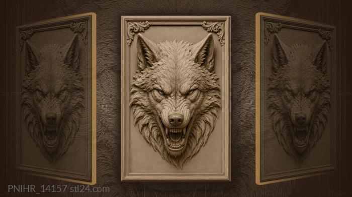Faceted wolf muzzle with sharp planes 3d STL model