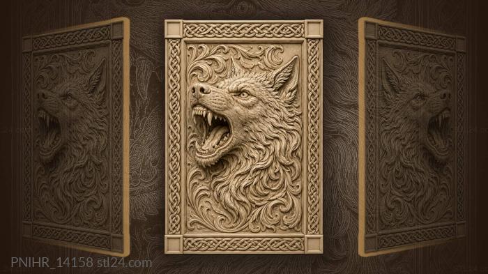Celtic knots around a snarling muzzle 3d STL model