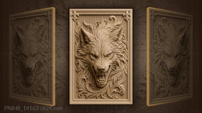 Snarl against a field of vertical lines 3d STL model