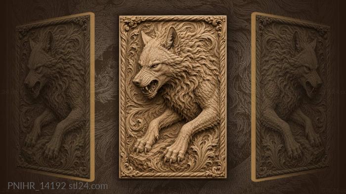 Wolf fur spreading in swirls outward 3d STL model