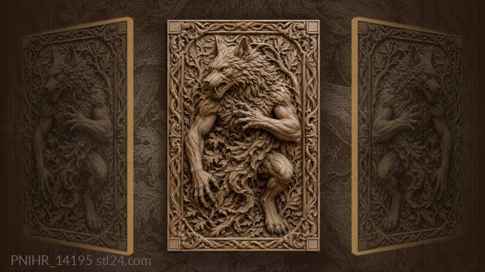 Beast breaking through wild greenery 3d STL model