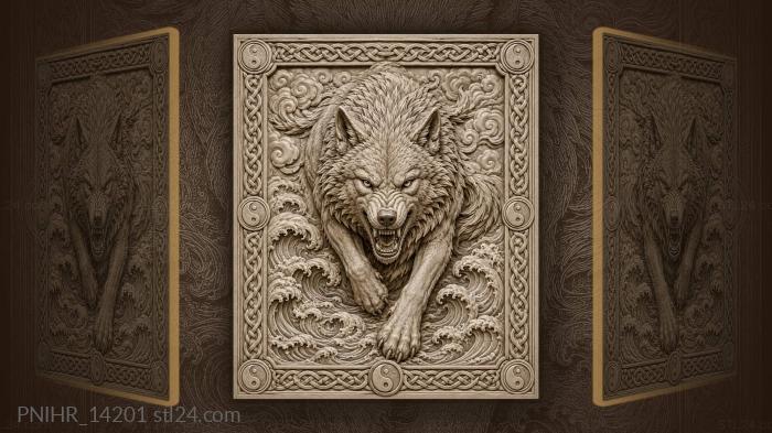 Beast between clouds and sea waves 3d STL model