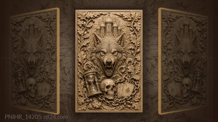 Wolf with domes hourglass chains 3d STL model